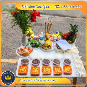 Mâm cúng xe đơn giản